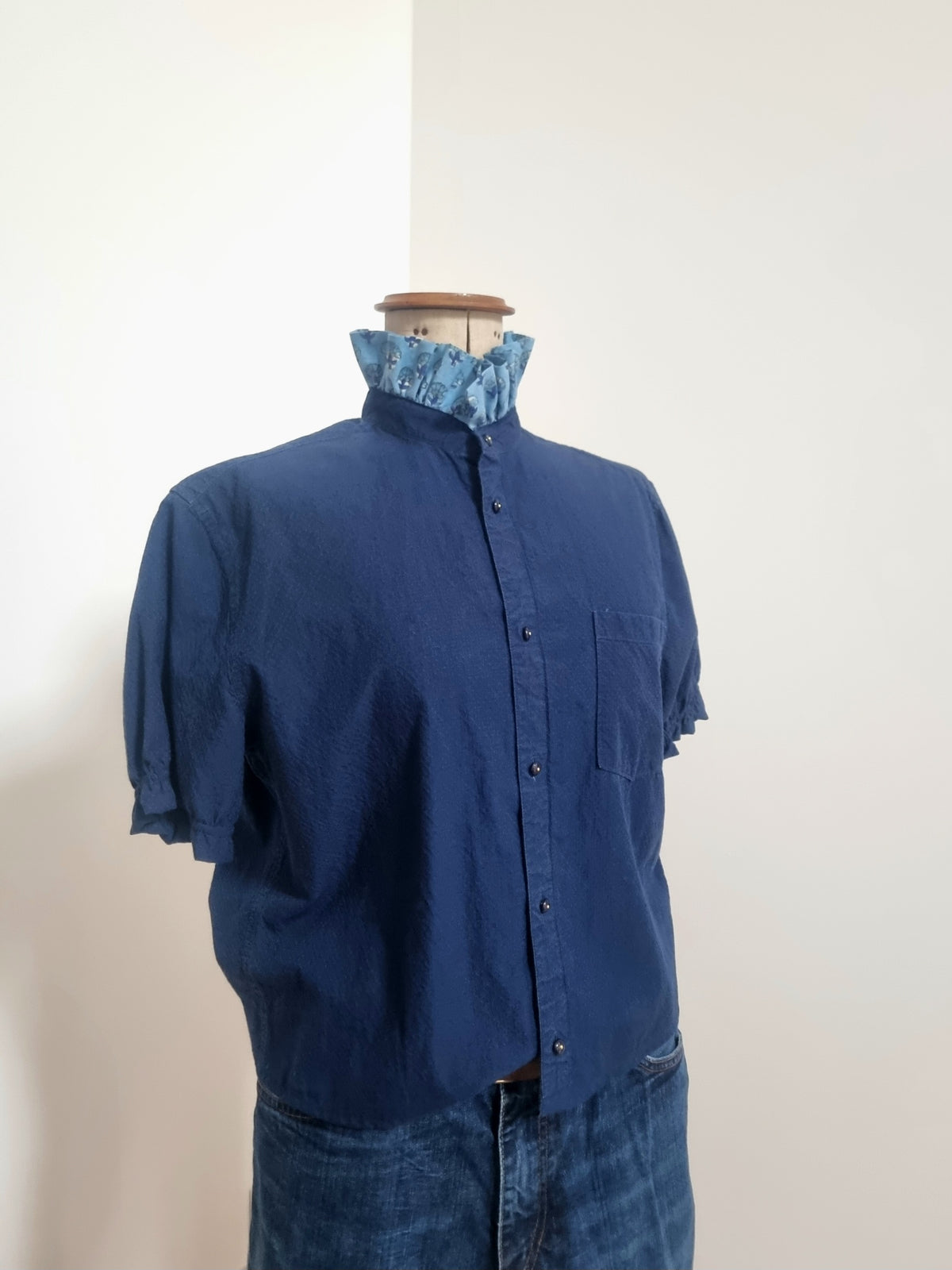 Chemise upcyclée marine