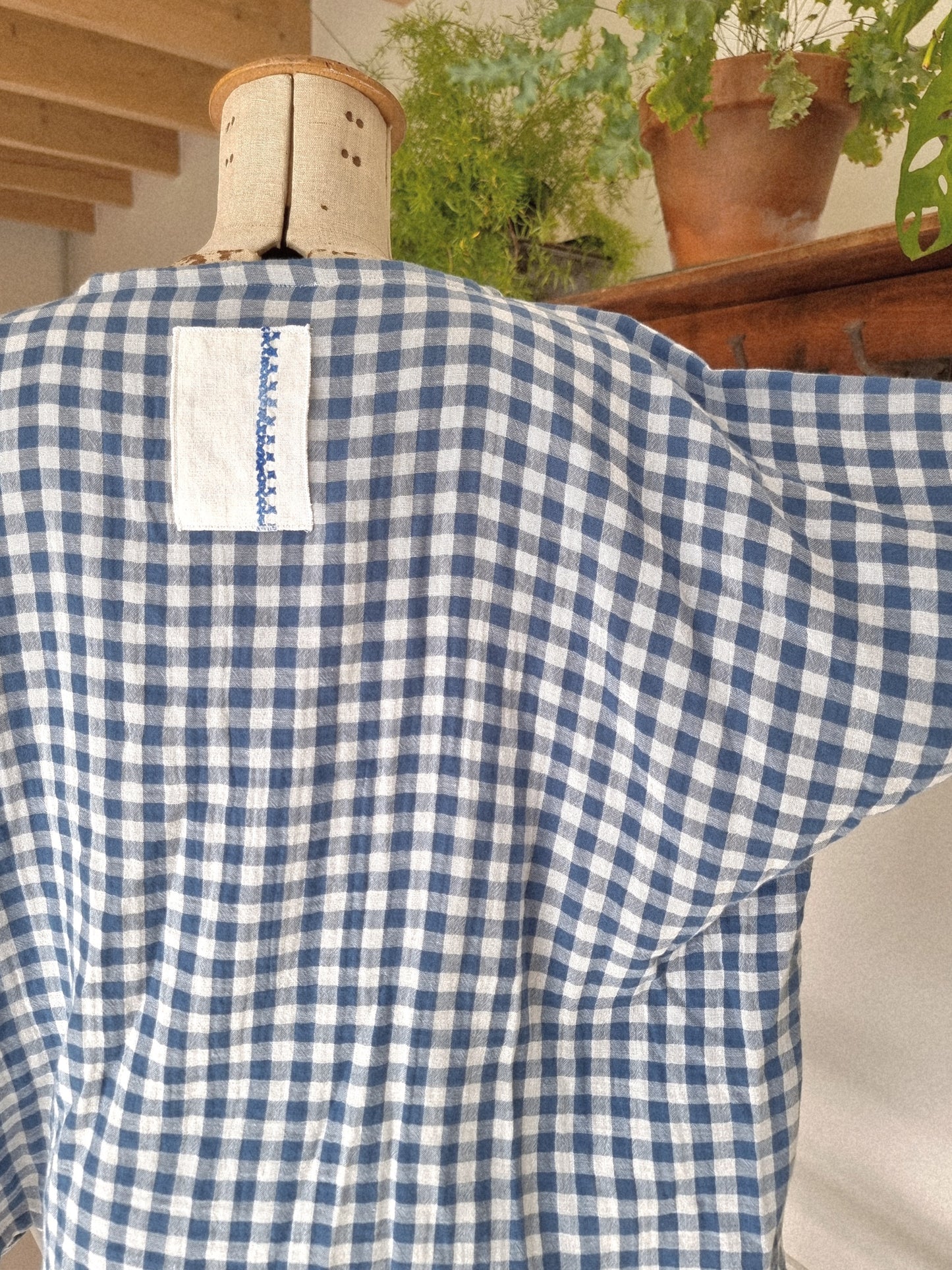 Tunique minimaliste vichy bleu