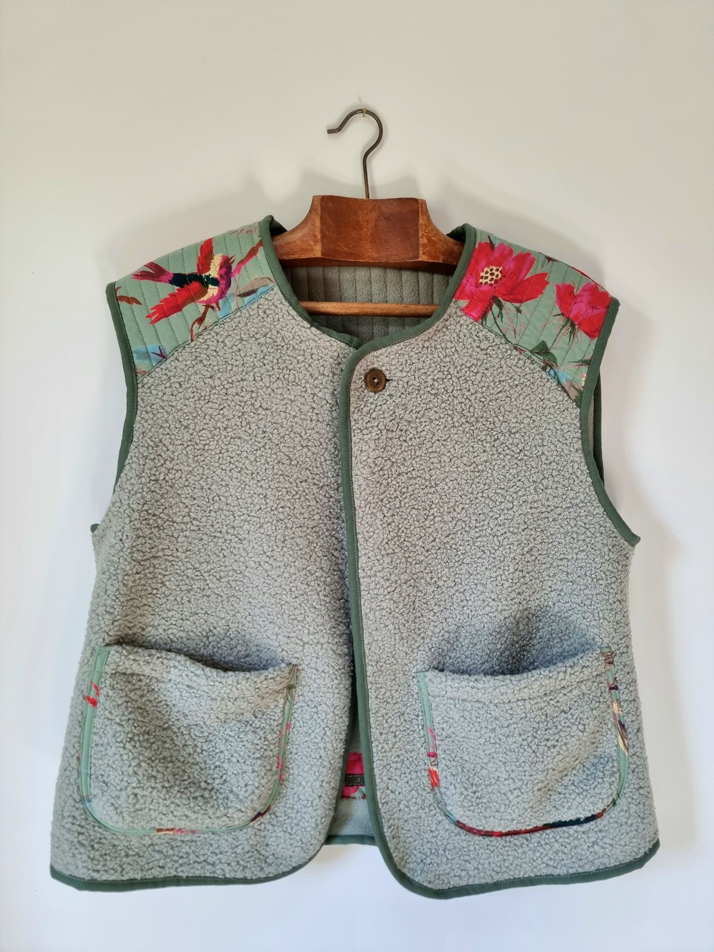 Gilet mouton vert sauge