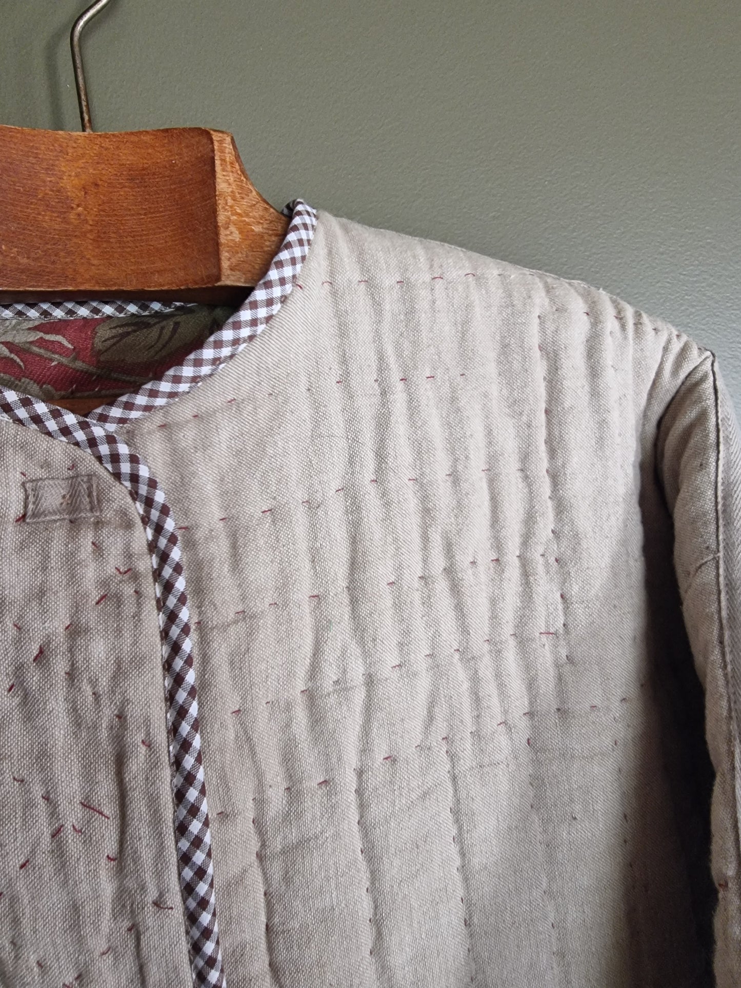 Veste matelassée patchwork bordeaux