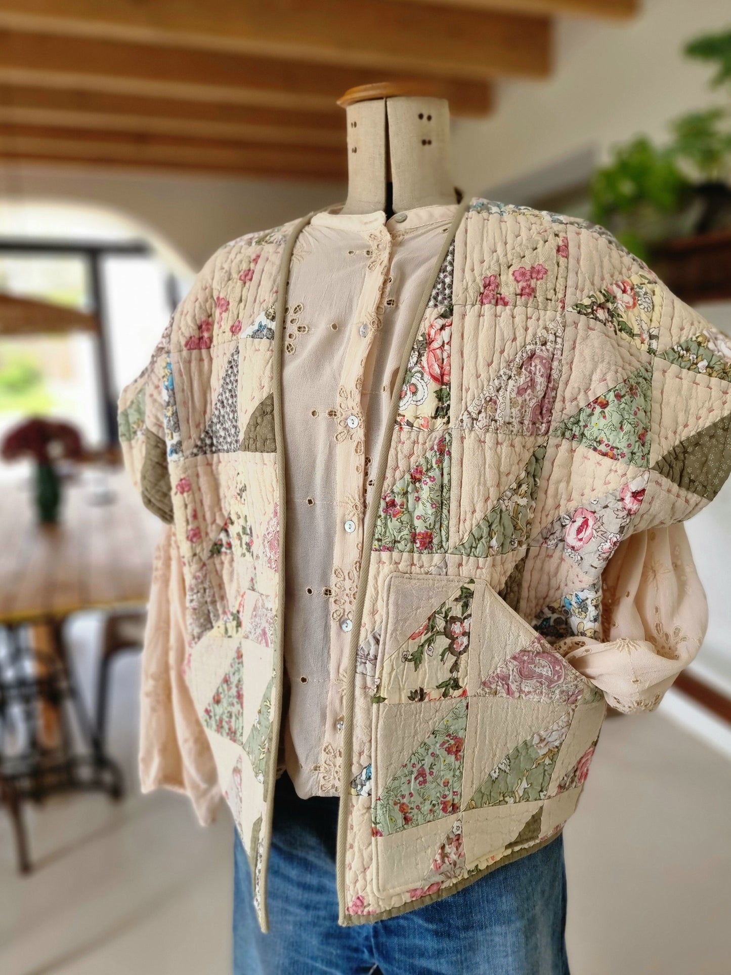 Veste matelassée sans manches kaki