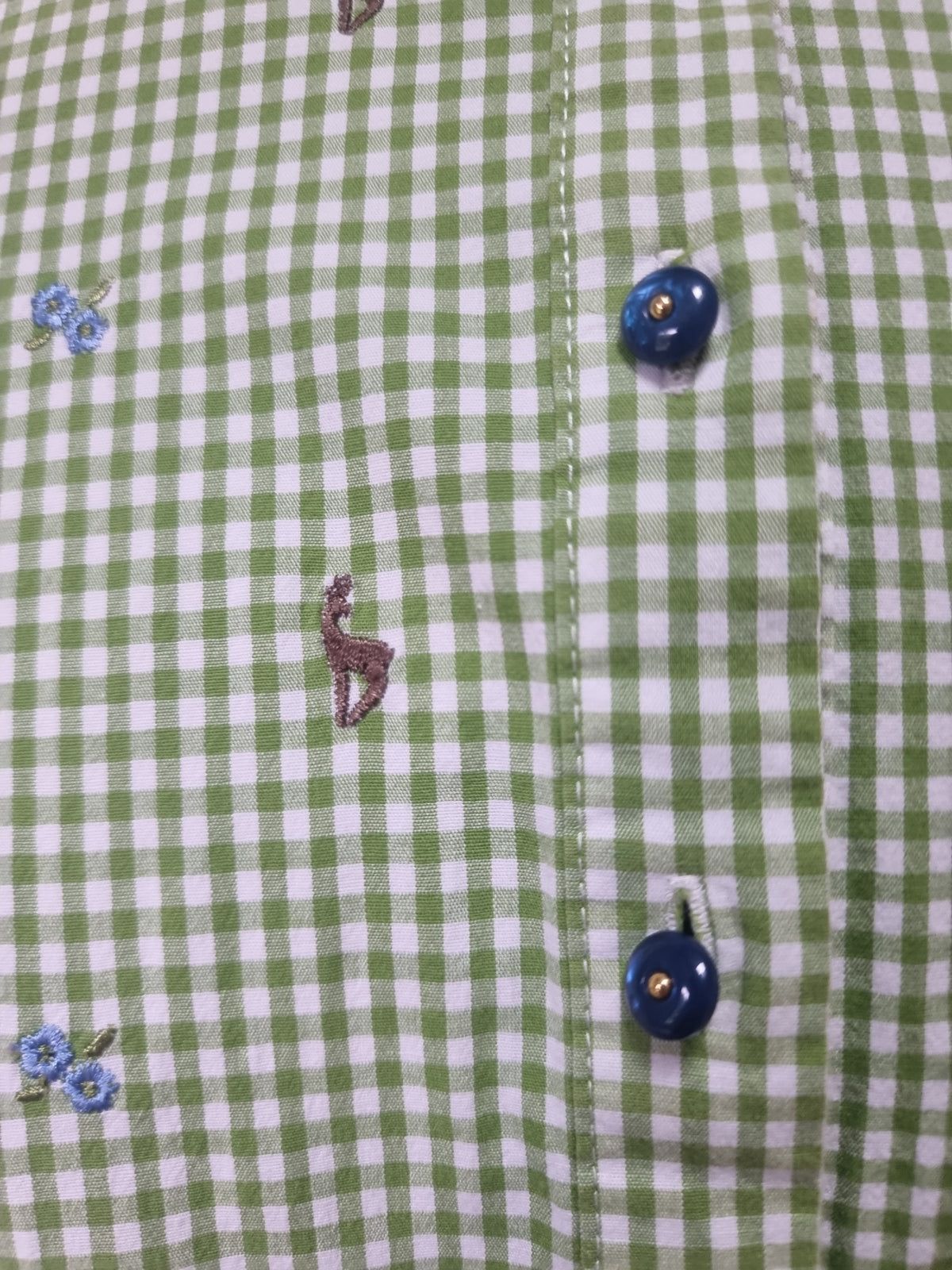 Chemise upcyclée vichy vert