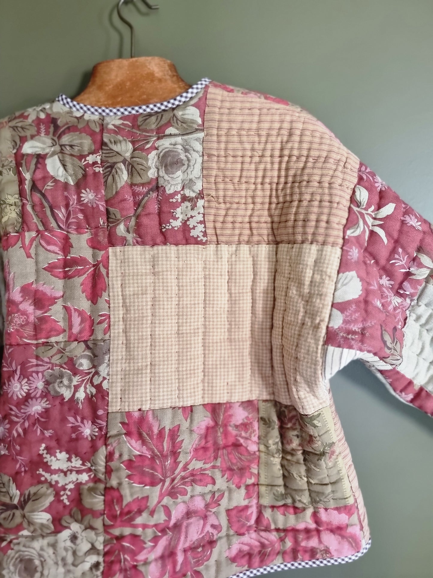 Veste matelassée patchwork bordeaux