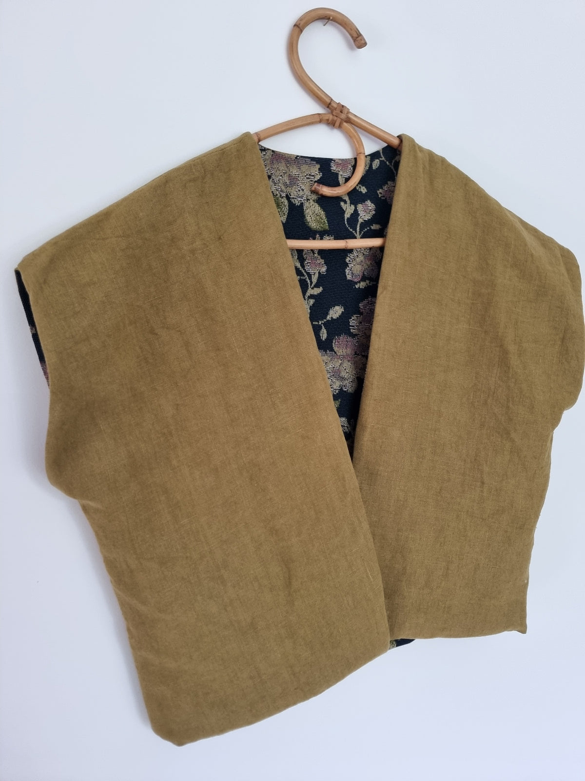 Veste sans manches réversible jacquard noir