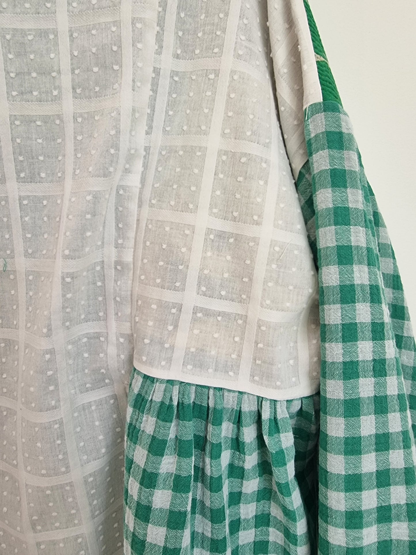 Tunique Erell kantha et vichy vert