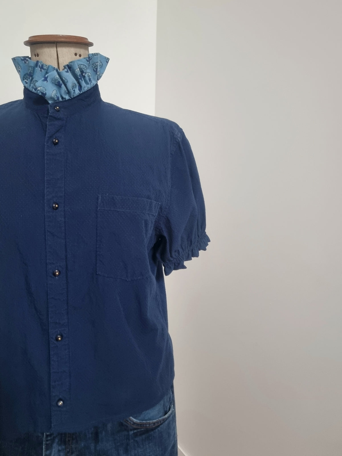 Chemise upcyclée marine