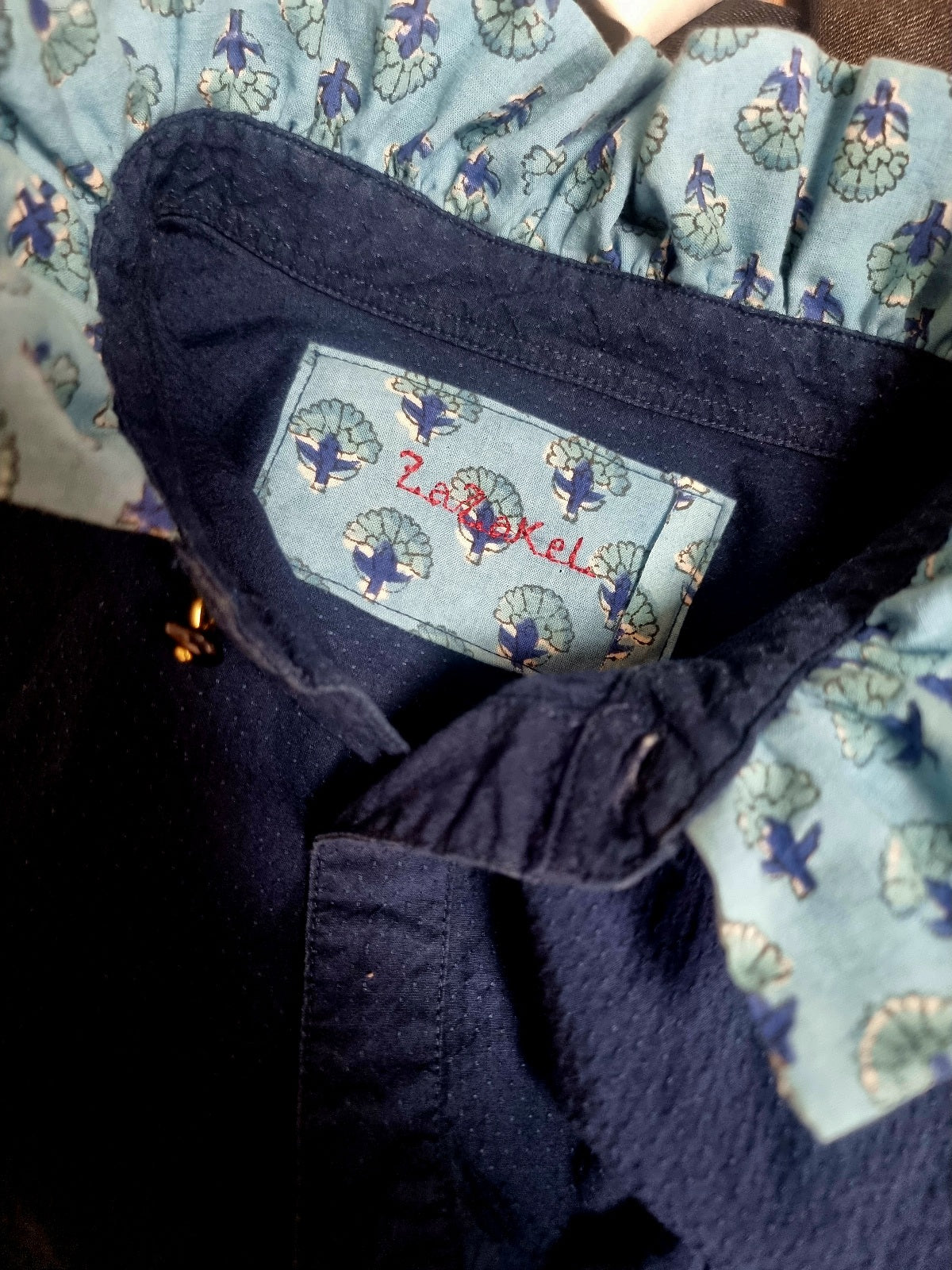 Chemise upcyclée marine