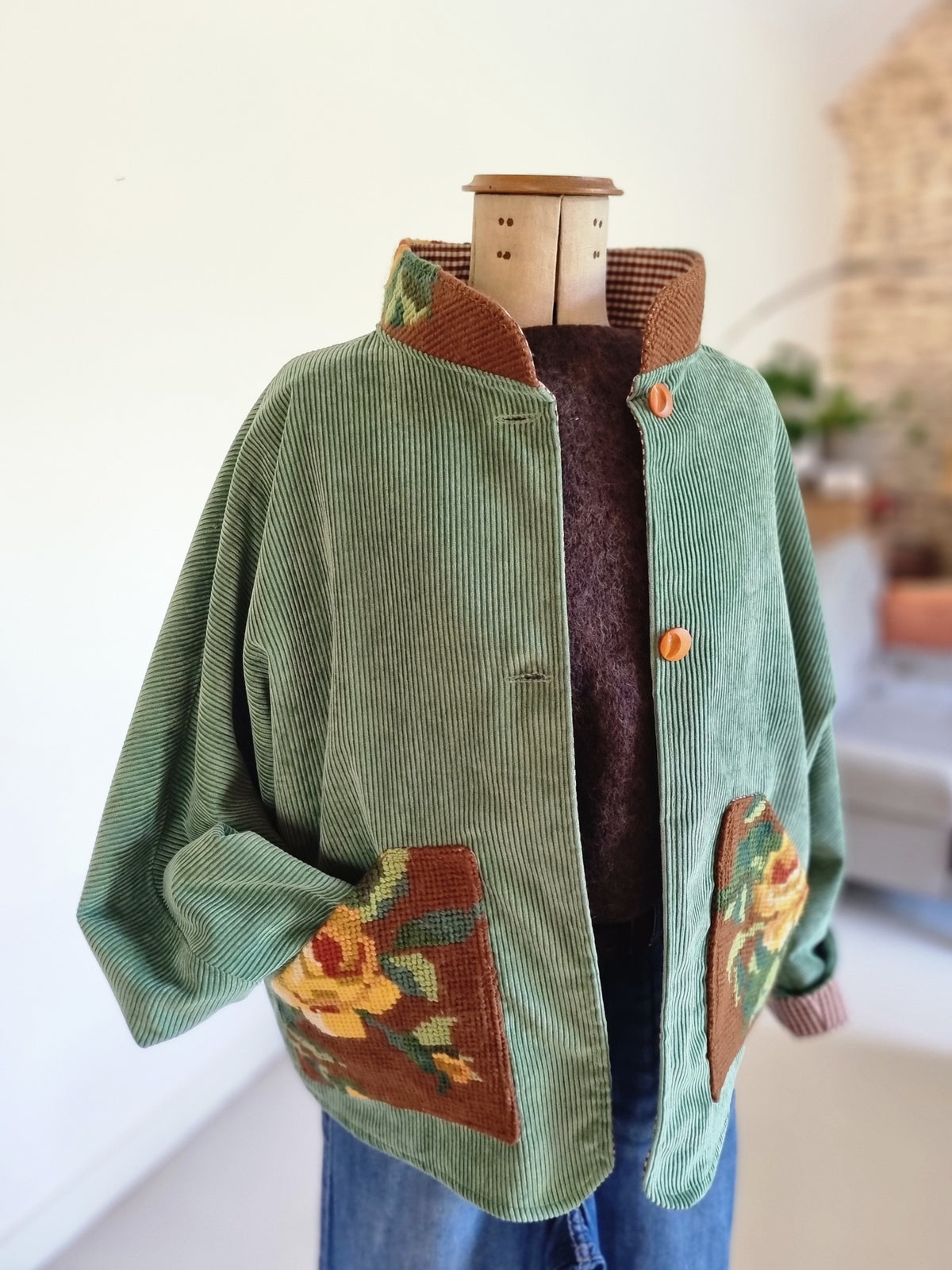 Veste velours vert  malachite