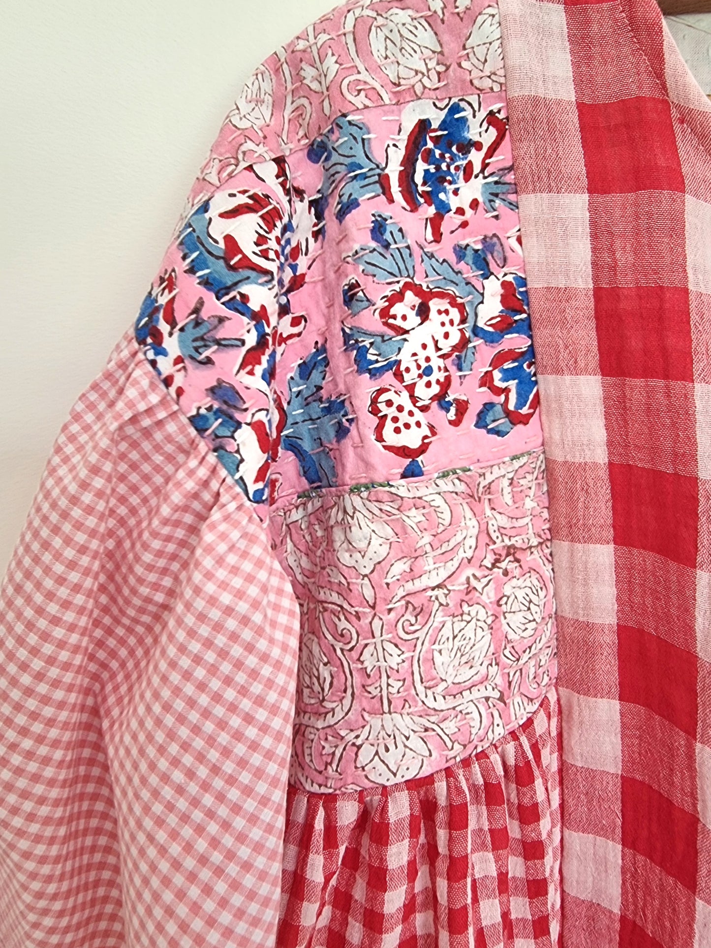 Tunique Erell kantha et vichy rose