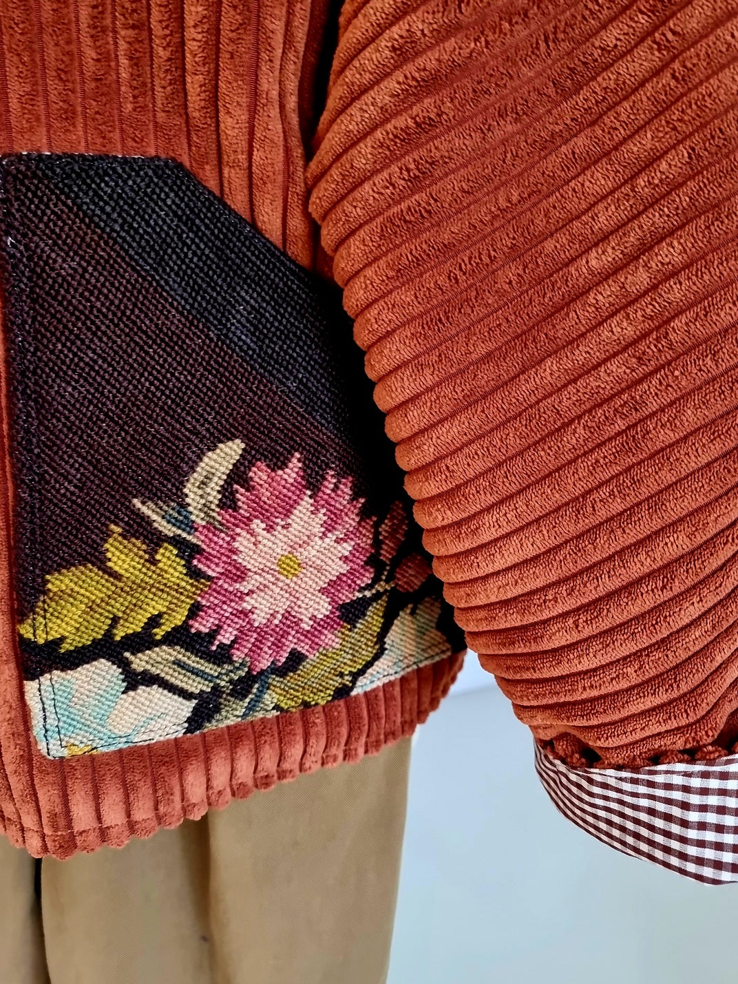 Veste velours brun rouille