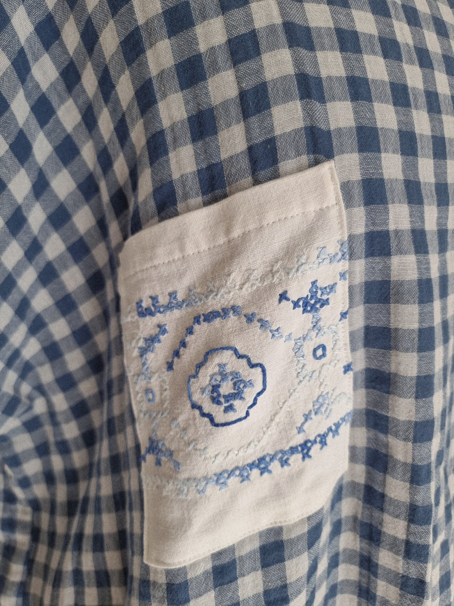 Tunique minimaliste vichy bleu