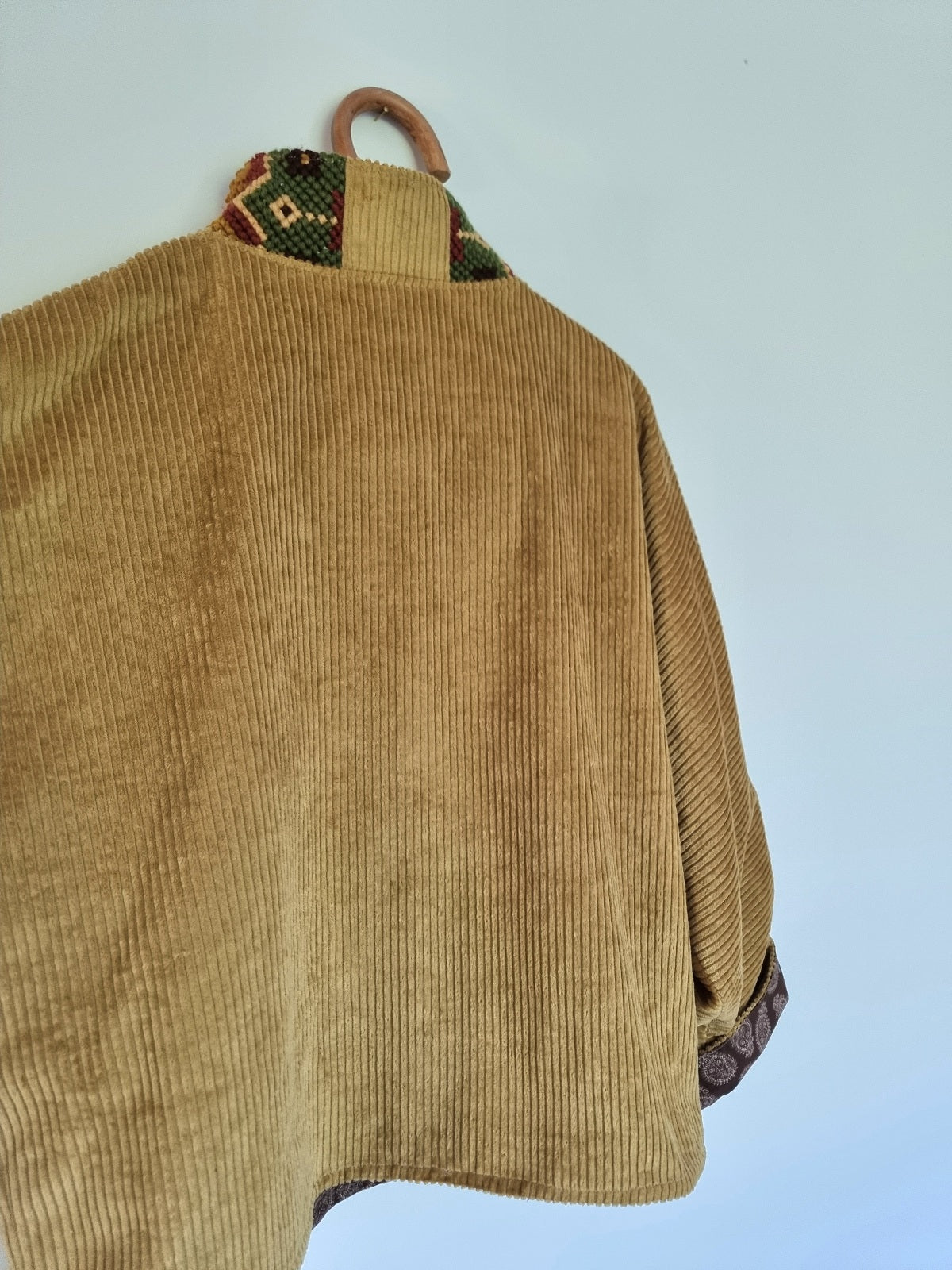 Veste velours beige moutarde
