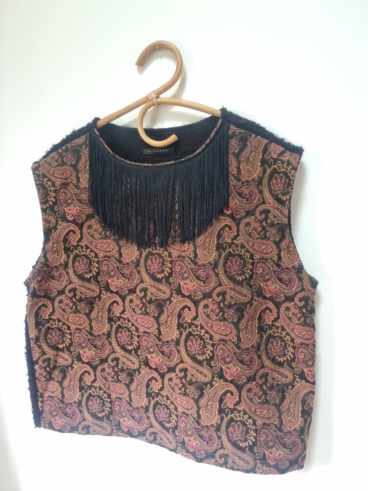 Pull sans manches jacquard