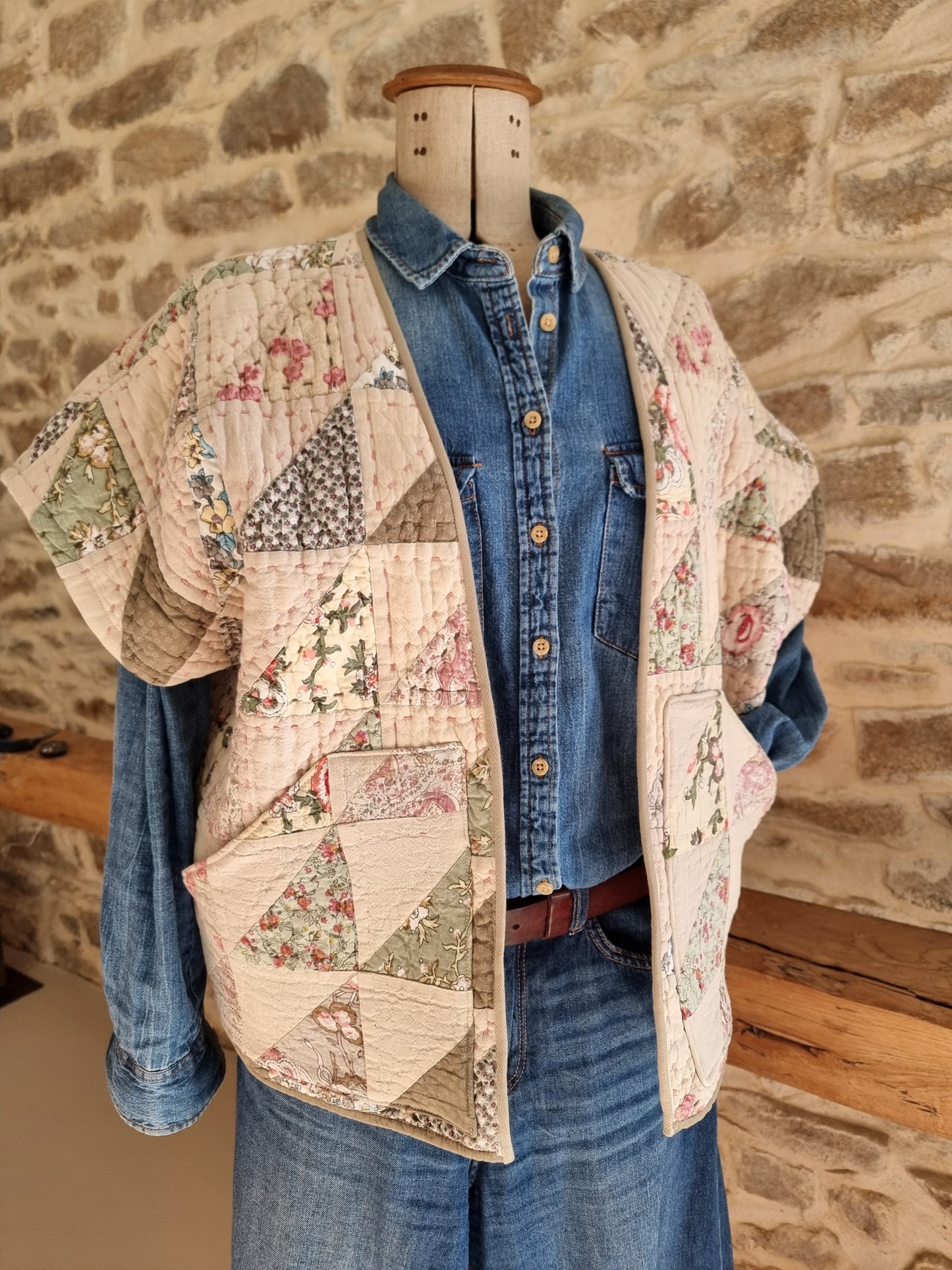 Veste matelassée sans manches kaki