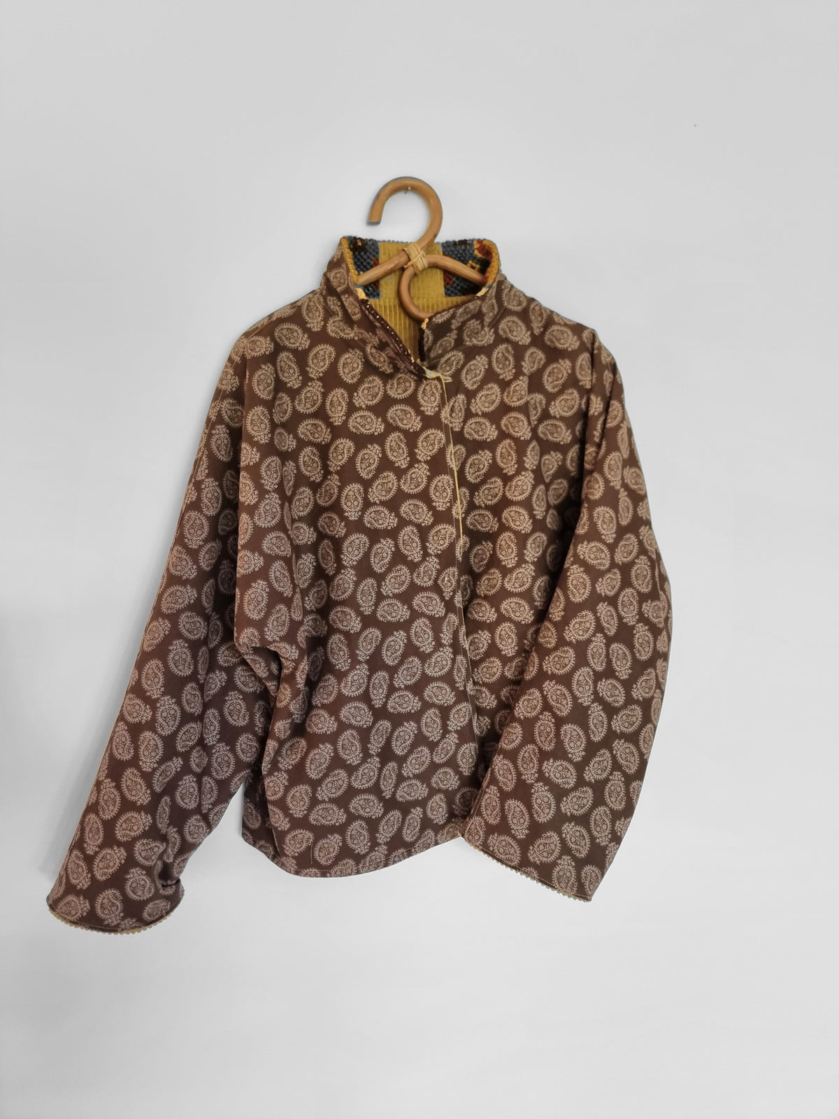 Veste velours beige moutarde