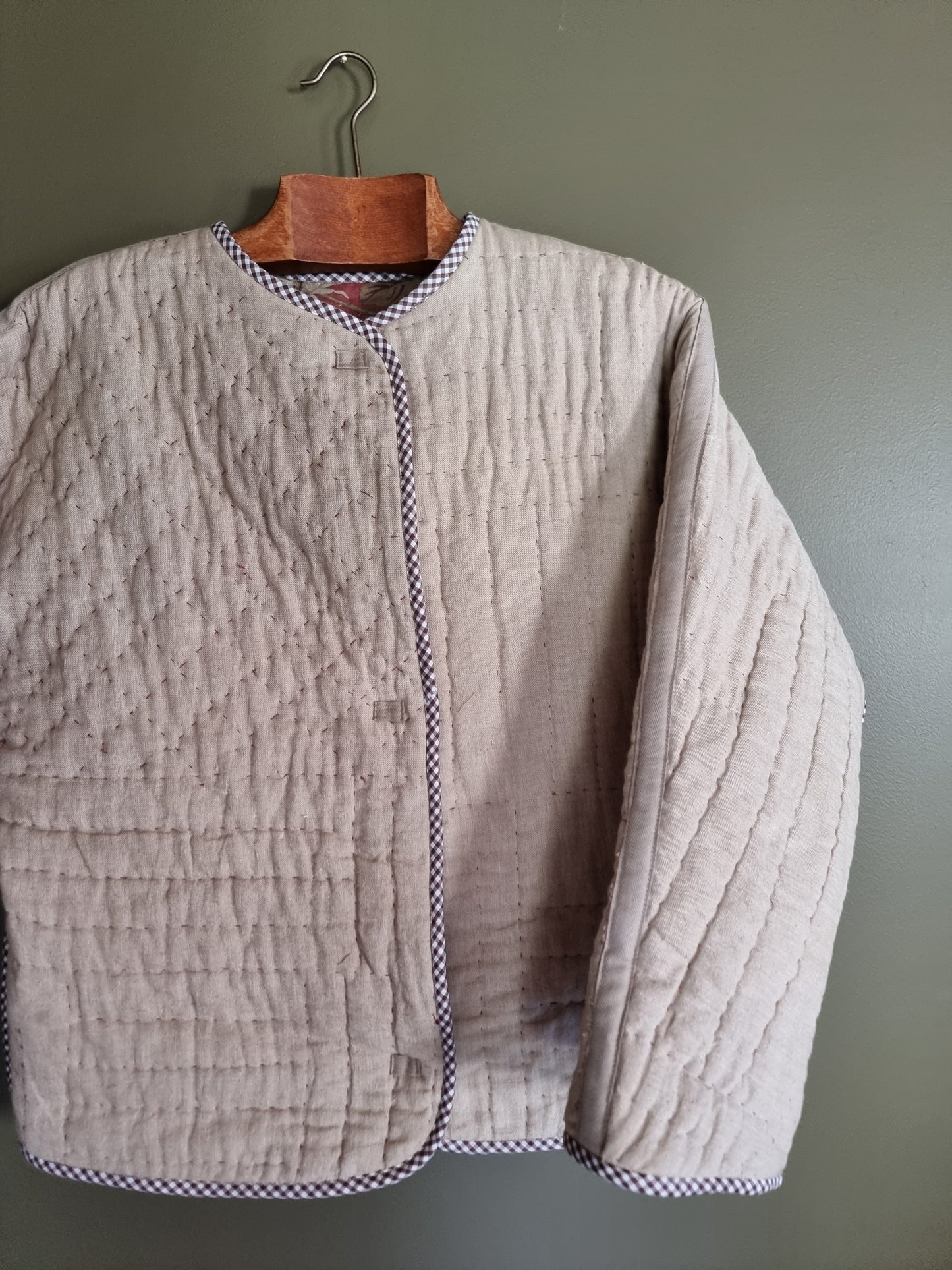 Veste matelassée patchwork bordeaux