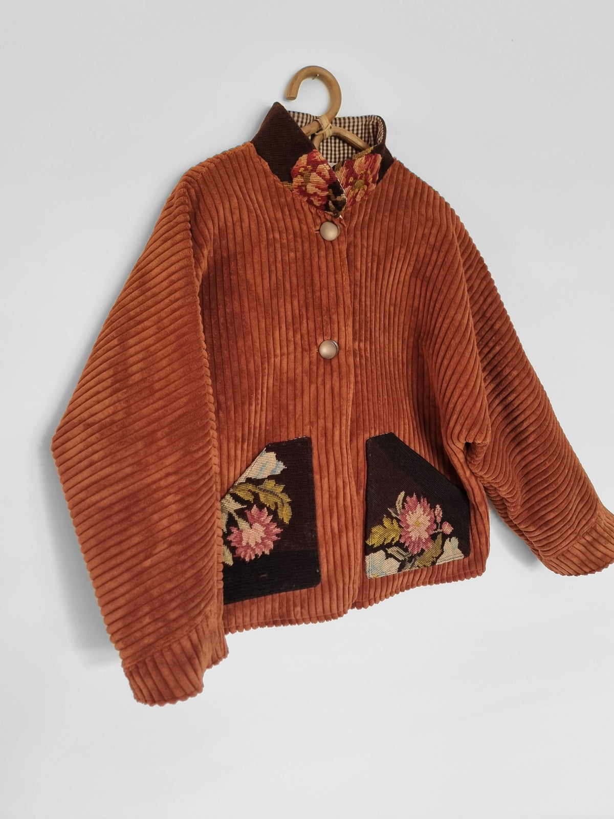 Veste velours brun rouille
