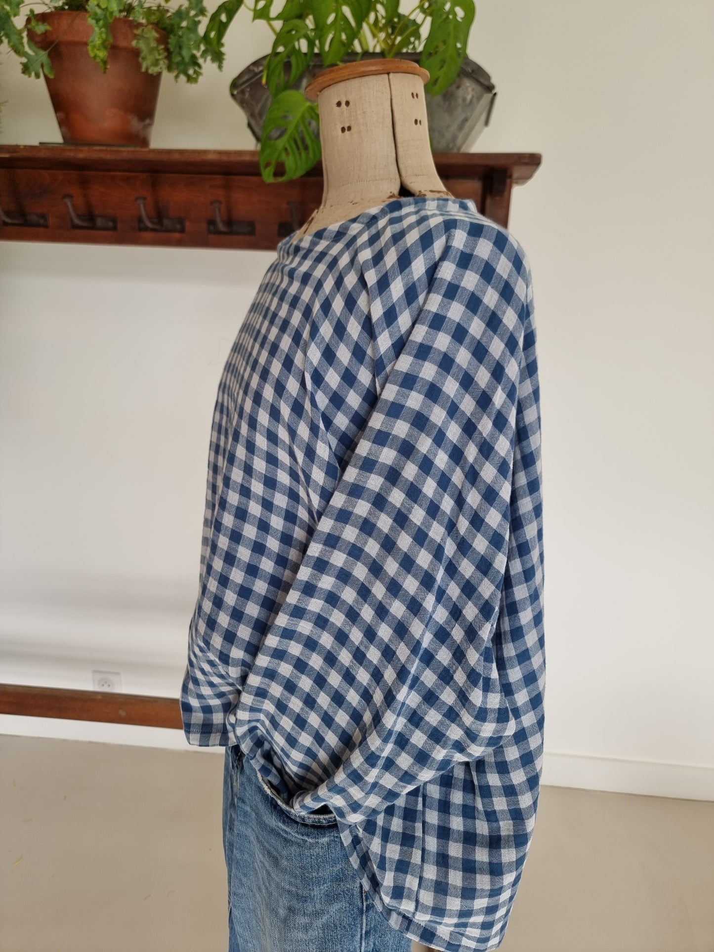 Tunique minimaliste vichy bleu