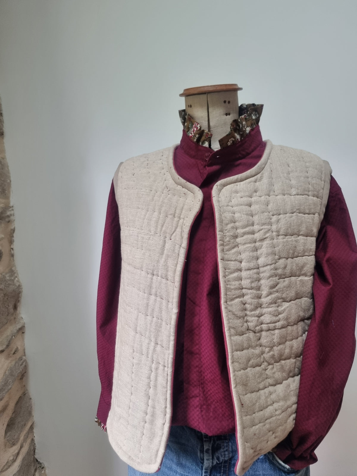 Gilet matelassé réversible bordeaux