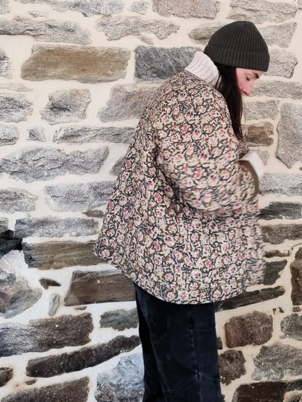 veste matelassée femme kaki pièce unique faite main en France