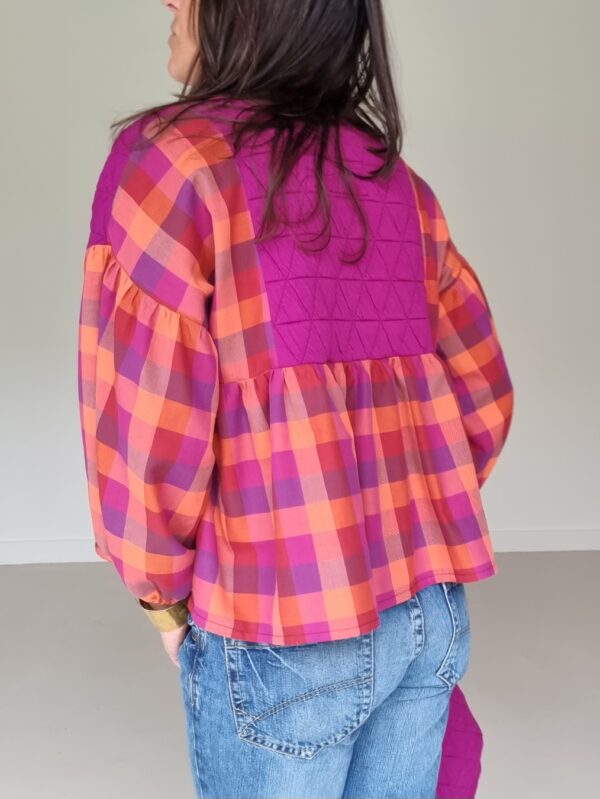 Blouse ERELL carreaux multicolores - Image 2