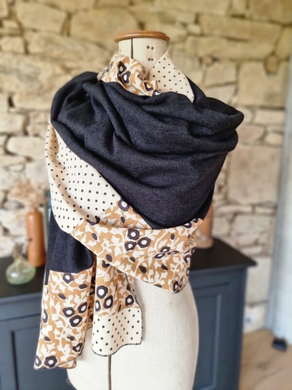 Foulard noir et moutarde - Image 3